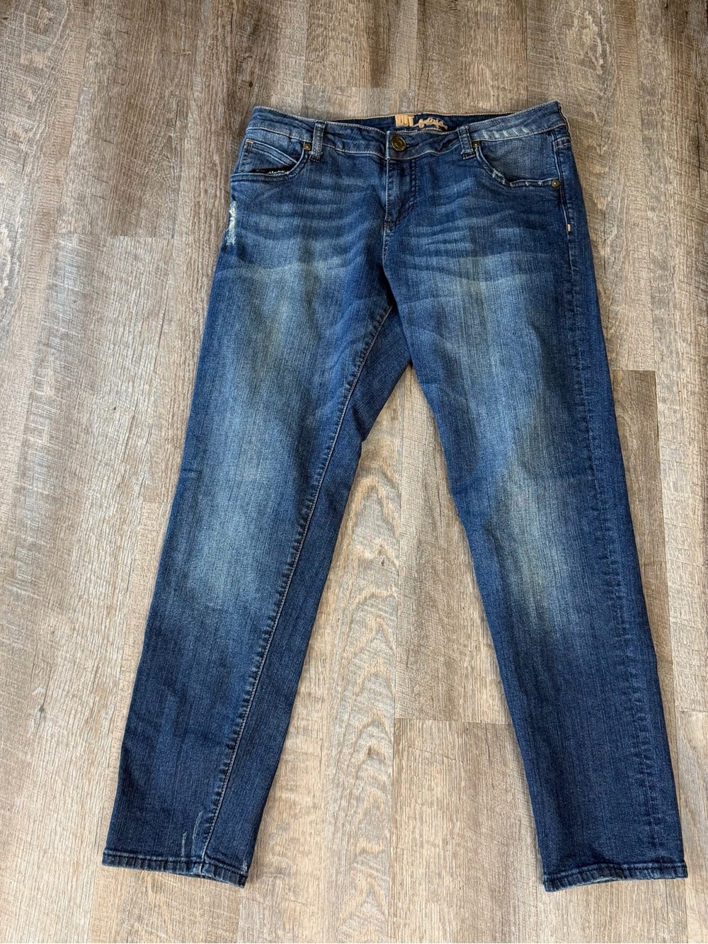 Kut From The Kloth Katy Boyfriend Straight Leg Distressed Jeans Sz 8 Stretchy